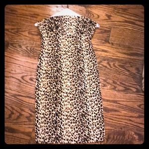 Strapless cheetah  print bodycon  dress.